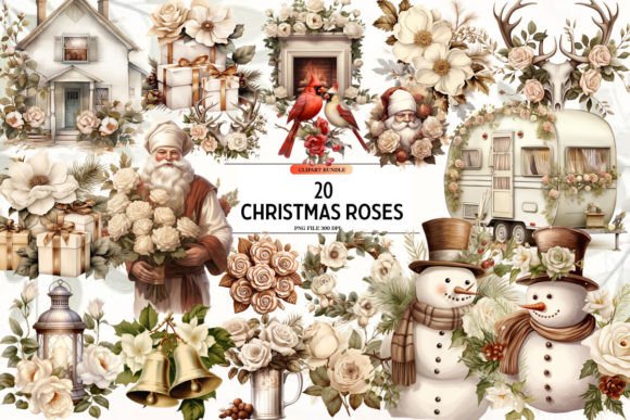 Antique Christmas Roses Ornament Clipart: A Review for Illustrations