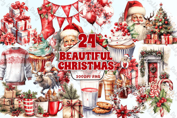 Beautiful Christmas Sublimation Clipart for Illustrations