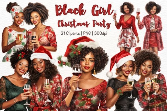 Black Girl Christmas Party Watercolor: A Review for Digital Sellers