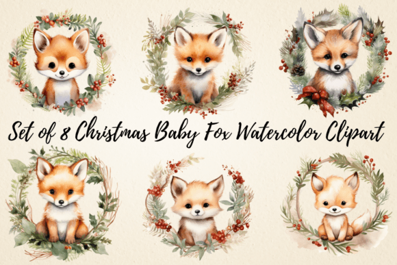 Christmas Baby Fox Watercolor Clipart Review