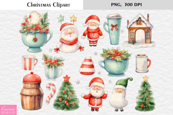 Christmas Cute Characters Clipart for Holiday Illustrations