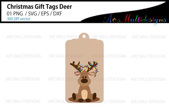 Christmas Deer SVG Tag Template: Festive Illustrations for Local Brands