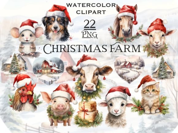 Christmas Farmhouse Farm Animals Clipart: A Review for Modern Illustrations