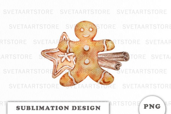 Christmas Gingerbread Sublimation PNG: Festive Illustrations for Local Brands