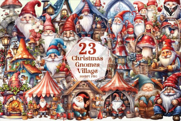 Christmas Gnomes Village Clipart PNG: A Designer's Review of Festive Illustrations