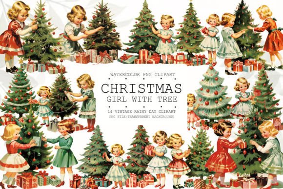 Christmas Little Girl with Tree Clipart: A Review for Digital Sellers