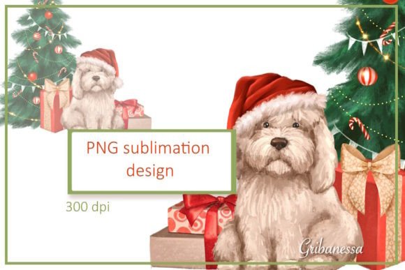 Cute Dog Christmas PNG Sublimation for Illustrations