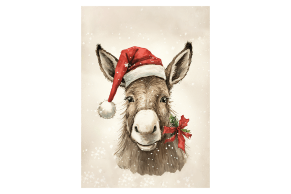 Donkey Christmas Card Illustrations Review