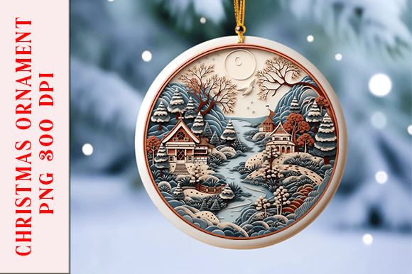Embroidery Christmas Ornament Design for Creative Illustrations
