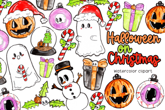 Halloween Christmas Clipart for Seasonal Illustrations