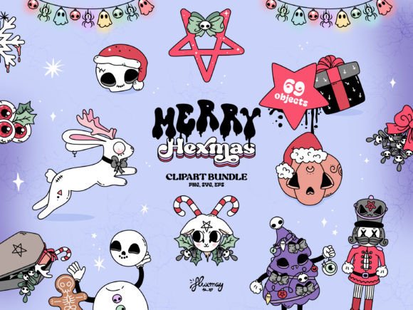 Merry Hexmas - Gothic Christmas Bundle: A Designer's Review of Illustrations