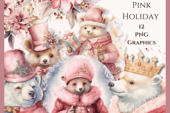 Pastel Pink Christmas - Shabby Bears Illustrations Review