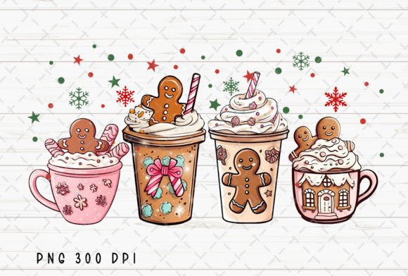 Pink Gingerbread Coffee Christmas PNG: A Review for Creative Illustrations