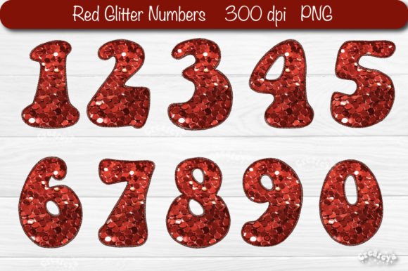 Red Christmas Numbers PNG Glitter Stitch Review