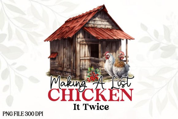 Vintage Christmas Farm Chicken PNG for Seasonal Illustrations